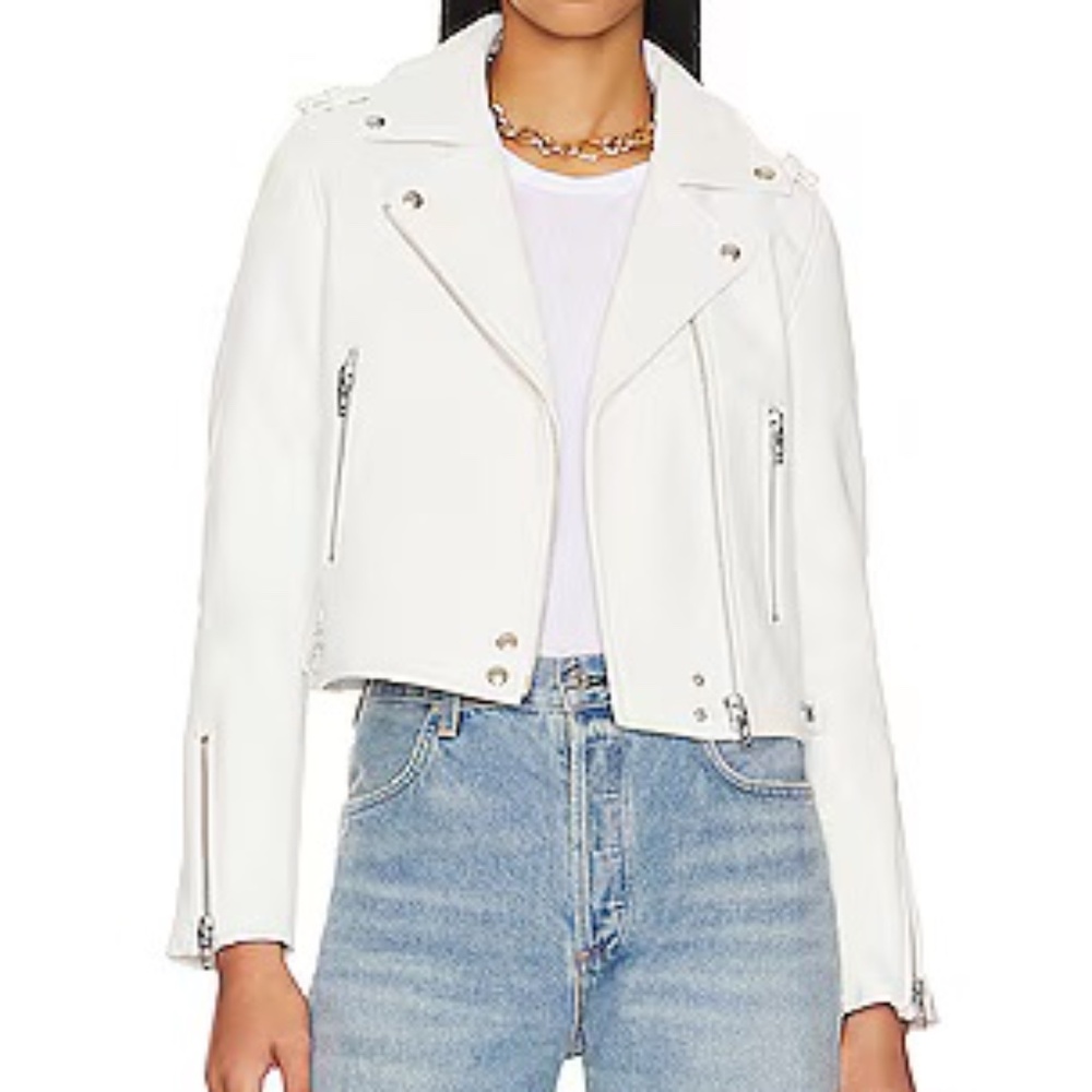 Blank NYC Faux Leather Moto Jacket in Ice Breaker